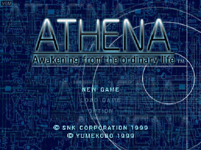 Title screen of the game Athena ~Awakening from the ordinary life~ on Sony Playstation