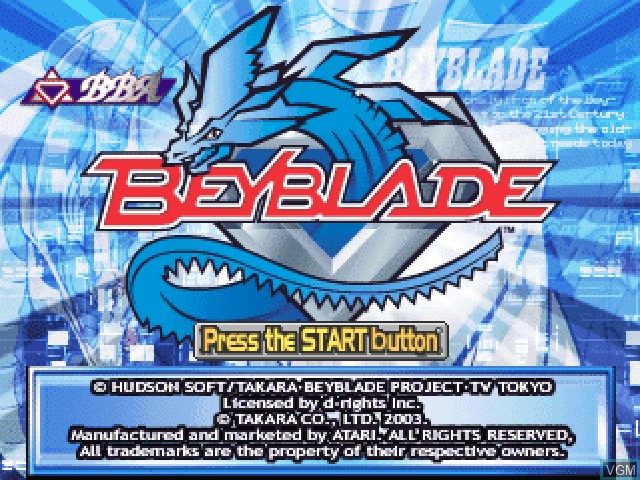 Title screen of the game Beyblade - Let it Rip! on Sony Playstation