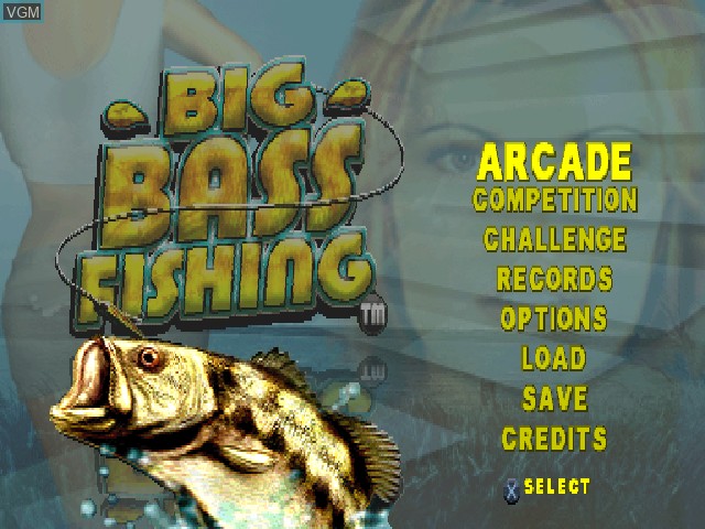 Title screen of the game Big Bass Fishing on Sony Playstation