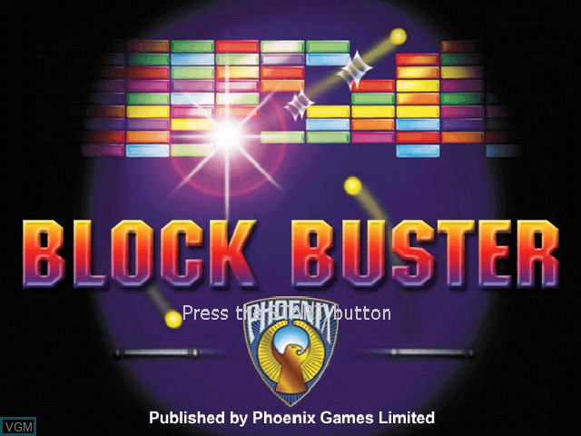 Title screen of the game Block Buster on Sony Playstation