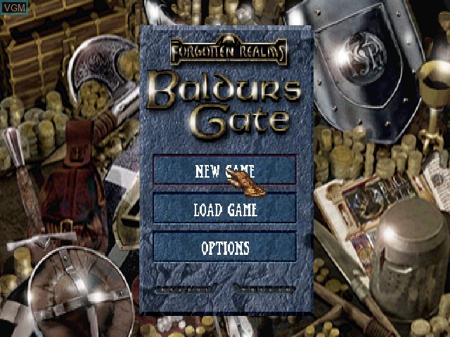 Title screen of the game Baldur's Gate on Sony Playstation