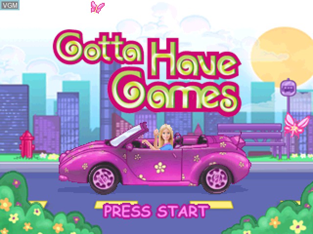 Title screen of the game Barbie - Gotta Have Games on Sony Playstation