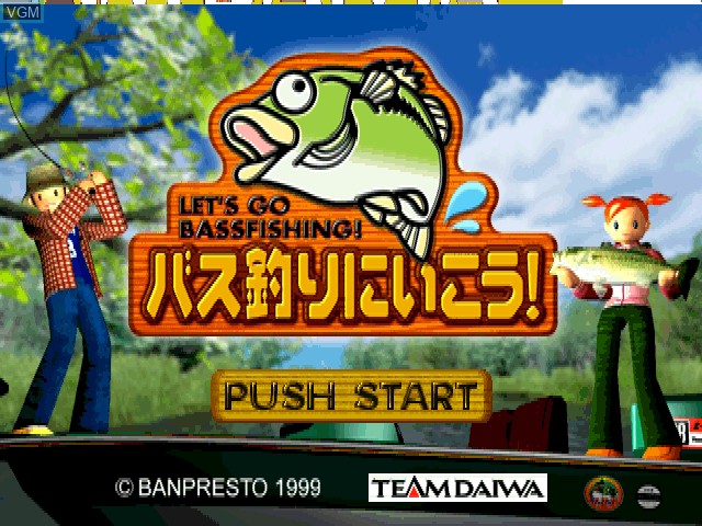 Title screen of the game Bass Tsuri ni Ikou! Let's Go Bassfishing! on Sony Playstation