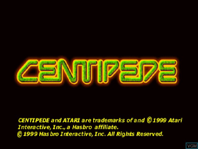 Title screen of the game Centipede on Sony Playstation