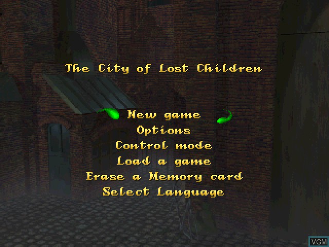 Title screen of the game City of Lost Children, The on Sony Playstation