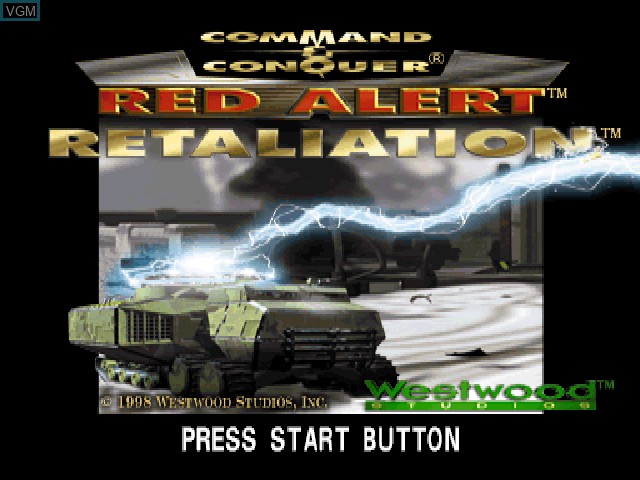 Title screen of the game Command & Conquer - Red Alert - Retaliation on Sony Playstation