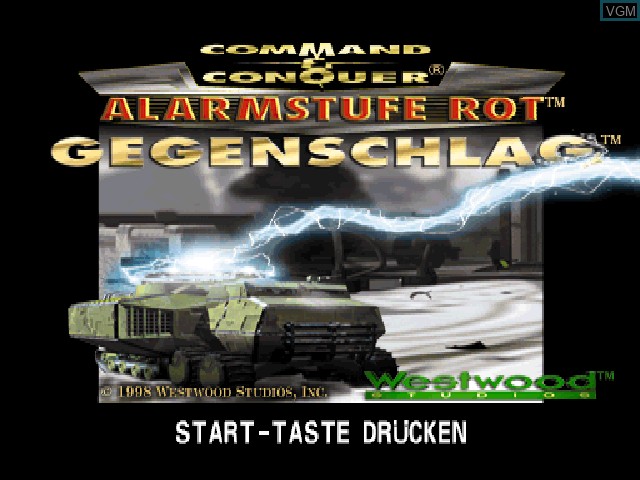 Title screen of the game Command & Conquer - Alarmstufe Rot - Gegenschlag on Sony Playstation