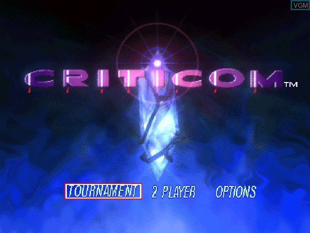 Title screen of the game Criticom on Sony Playstation