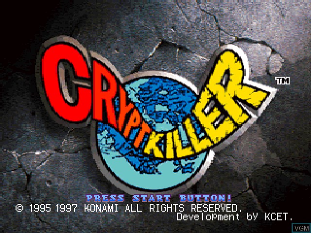 Title screen of the game Crypt Killer on Sony Playstation