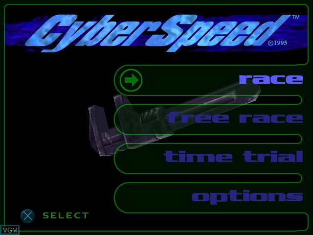 Title screen of the game CyberSpeed on Sony Playstation