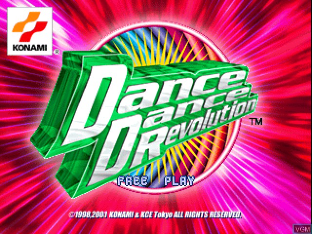 Title screen of the game Dance Dance Revolution on Sony Playstation