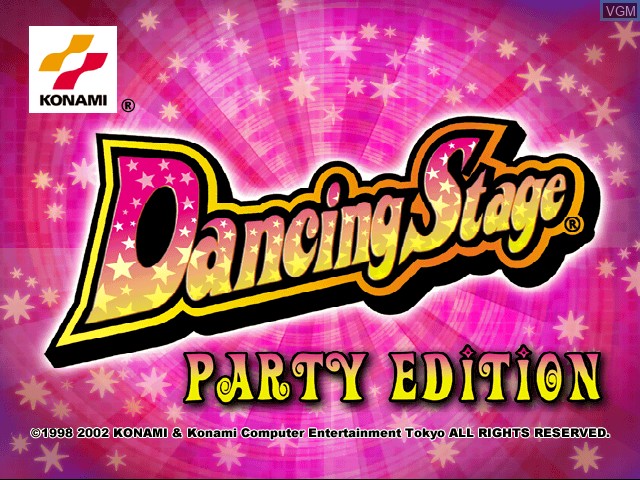 Title screen of the game Dancing Stage Party Edition on Sony Playstation