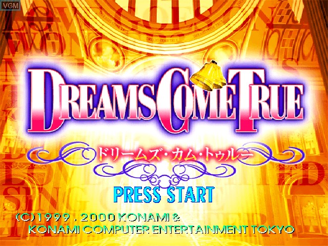 Title screen of the game Dancing Stage featuring Dreams Come True on Sony Playstation
