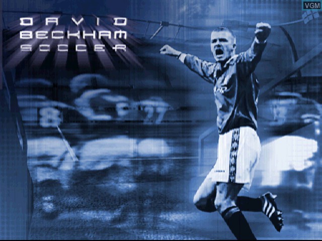 Title screen of the game David Beckham Soccer on Sony Playstation