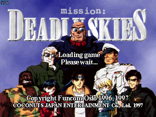 Title screen of the game Deadly Skies on Sony Playstation