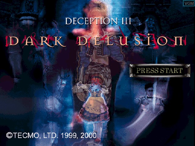 Title screen of the game Deception III - Dark Delusion on Sony Playstation
