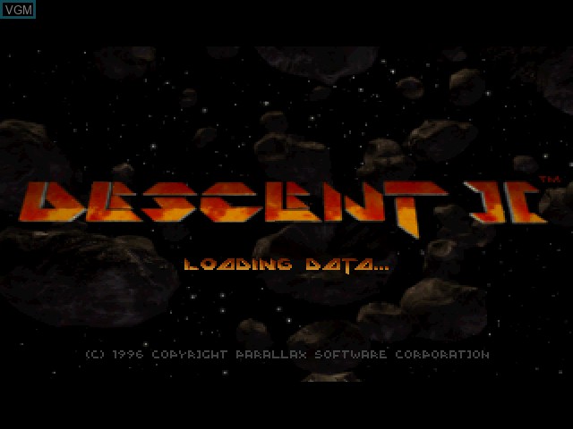 Title screen of the game Descent 2 on Sony Playstation