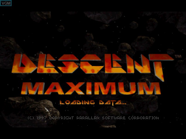Title screen of the game Descent Maximum on Sony Playstation
