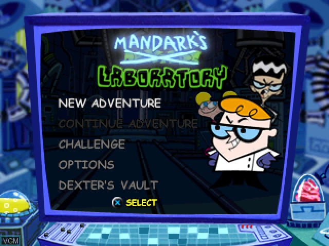 Title screen of the game Dexter's Laboratory - Mandark's Lab? on Sony Playstation