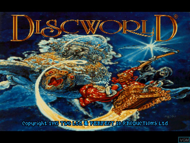 Title screen of the game Discworld on Sony Playstation