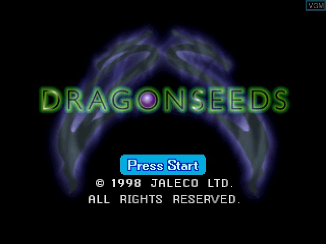 Title screen of the game Dragon Seeds on Sony Playstation