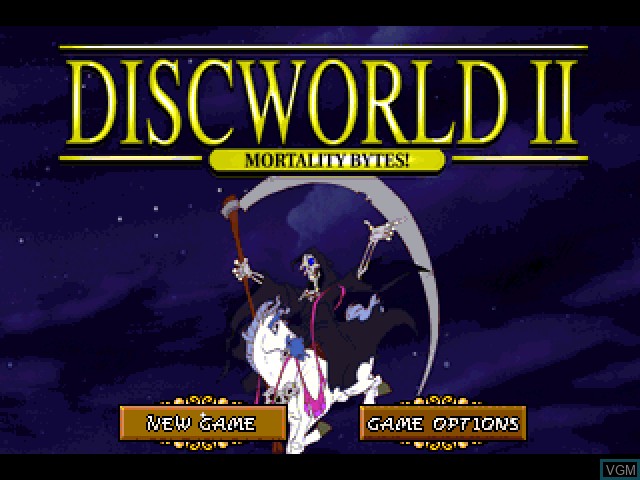 Title screen of the game Discworld II - Mortality Bytes! on Sony Playstation