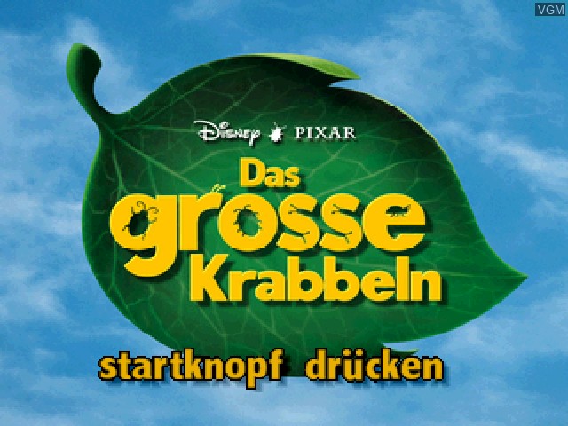 Title screen of the game Grosse Krabbeln, Das on Sony Playstation