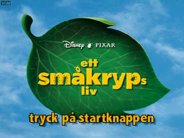Title screen of the game Ett Smakryps Liv on Sony Playstation