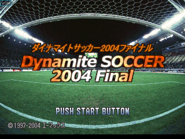 Title screen of the game Dynamite Soccer 2004 Final on Sony Playstation