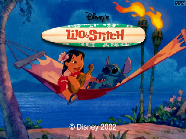 Title screen of the game Lilo & Stitch on Sony Playstation