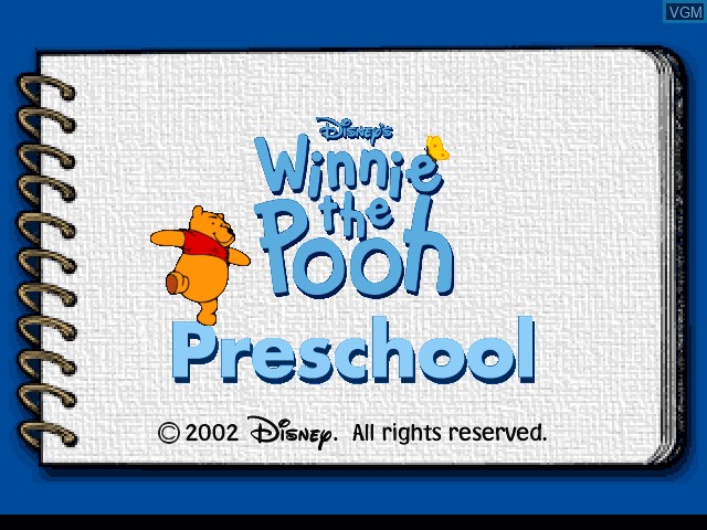 Title screen of the game Winnie the Pooh - Preschool on Sony Playstation