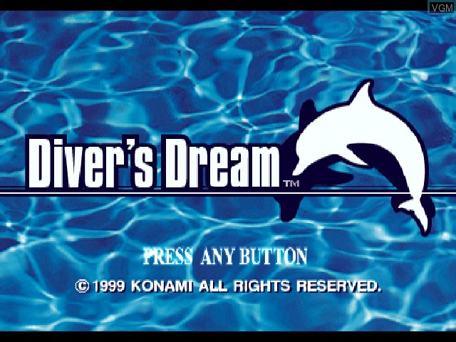 Title screen of the game Diver's Dream on Sony Playstation
