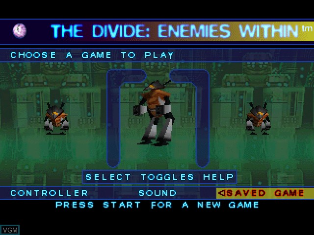 Title screen of the game Divide, The - Enemies Within on Sony Playstation