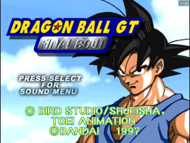 Title screen of the game Dragon Ball GT - Final Bout on Sony Playstation