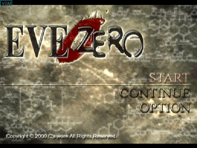 Title screen of the game Eve Zero on Sony Playstation
