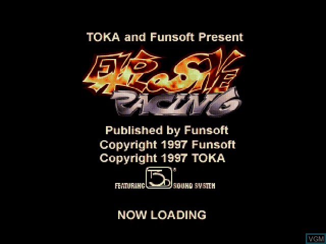 Title screen of the game Explosive Racing on Sony Playstation