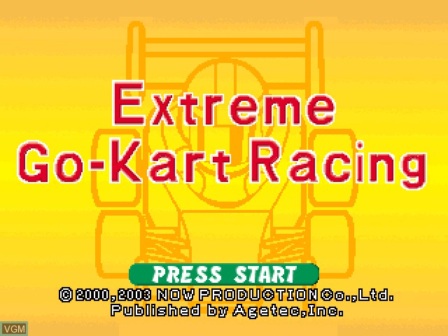 Title screen of the game Extreme Go-Kart Racing on Sony Playstation
