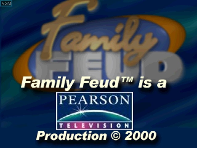 Title screen of the game Family Feud on Sony Playstation