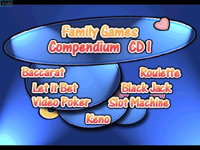 Title screen of the game Family Games Compendium on Sony Playstation