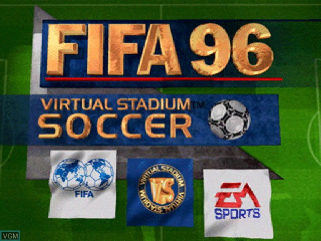 Title screen of the game FIFA Soccer 96 on Sony Playstation