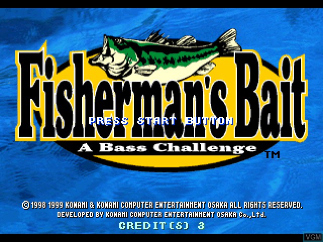 Title screen of the game Fisherman's Bait - A Bass Challenge on Sony Playstation