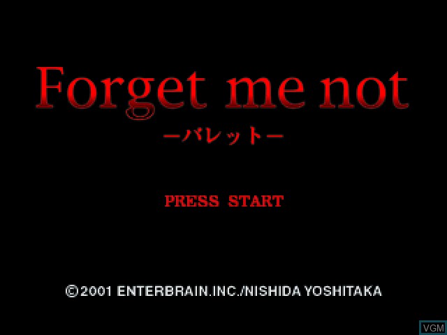 Title screen of the game Forget Me Not - Palette on Sony Playstation