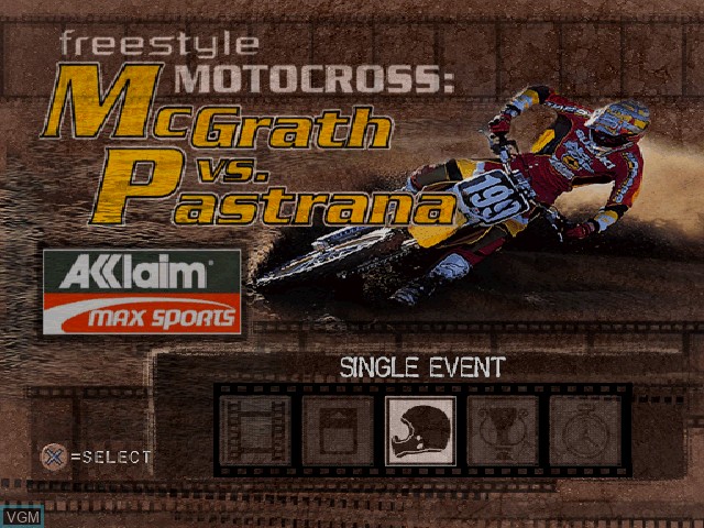 Title screen of the game Freestyle Motocross - McGrath Vs. Pastrana on Sony Playstation