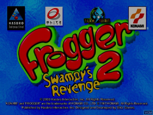 Title screen of the game Frogger 2 - Swampy's Revenge on Sony Playstation