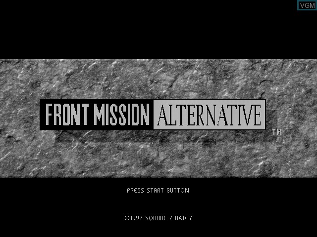 Title screen of the game Front Mission Alternative on Sony Playstation