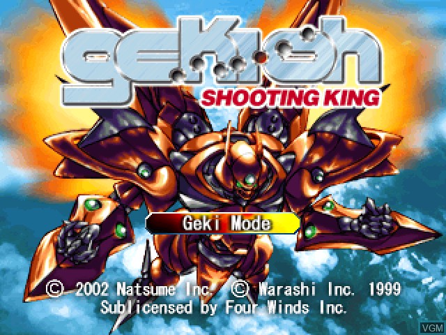 Title screen of the game Gekioh - Shooting King on Sony Playstation