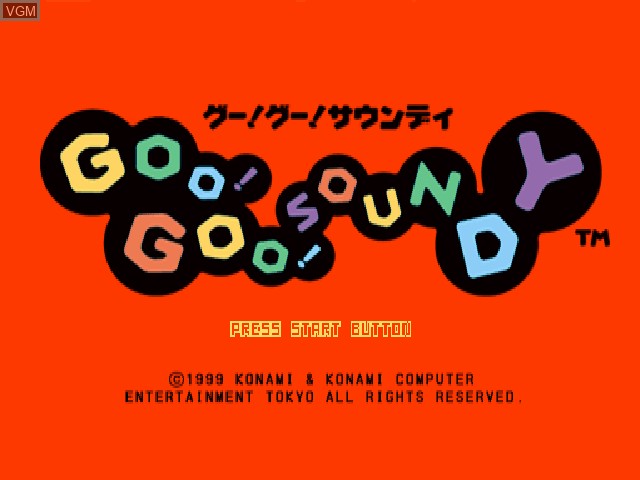 Title screen of the game Goo! Goo! Soundy on Sony Playstation