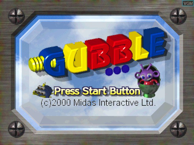 Title screen of the game Gubble on Sony Playstation