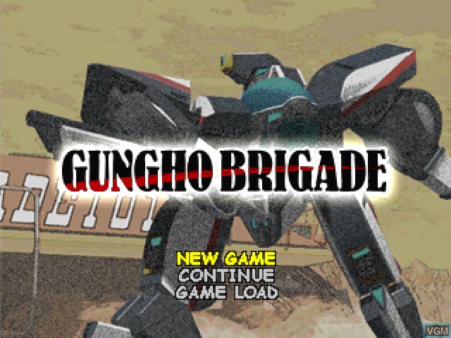 Title screen of the game Gung Ho Brigade on Sony Playstation