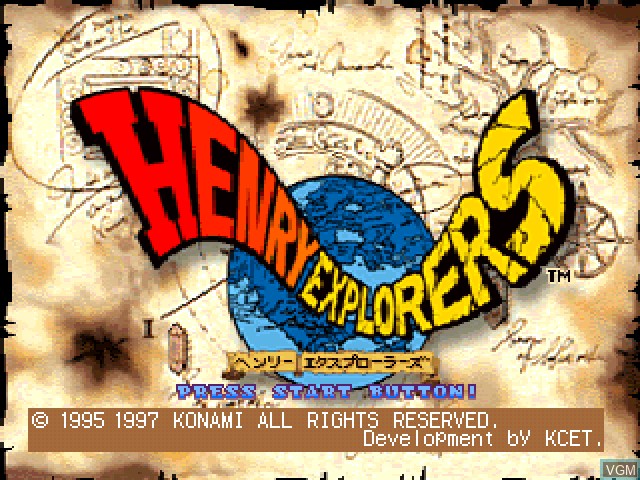 Title screen of the game Henry Explorers on Sony Playstation
